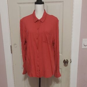 Rails Hunter Carmine Pink Textured Plaid Long Sleeve Button Front Shirt Size XL